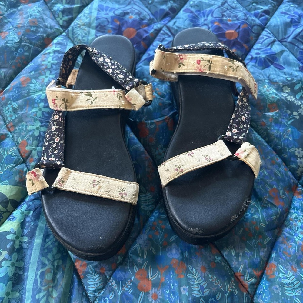 Platform Patchwork Sandals - image 1